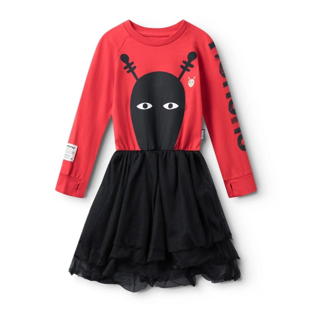 Nununu Mr. Dude Tulle Dress in Red Black